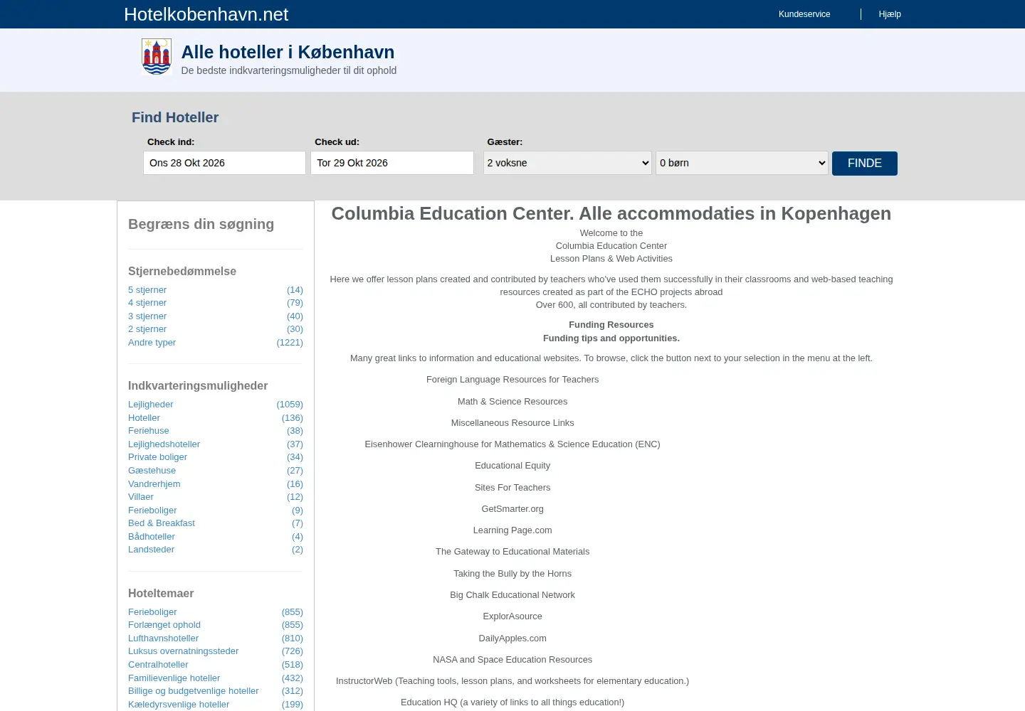 Captured homepage of col-ed.org in the current scan