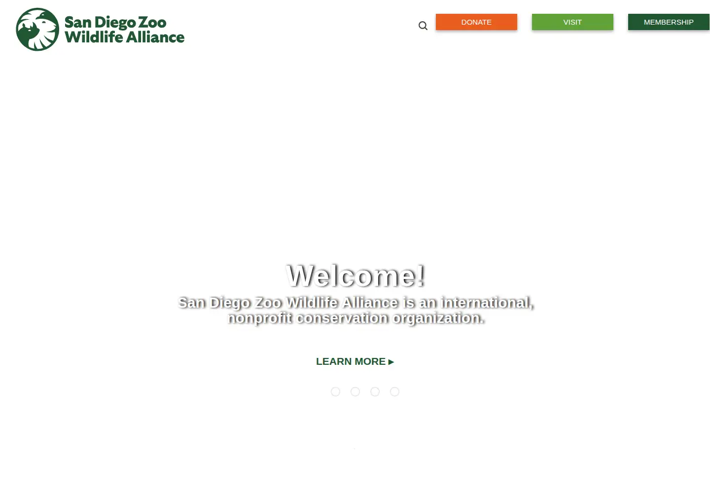 Screenshot of sandiegozoo.org