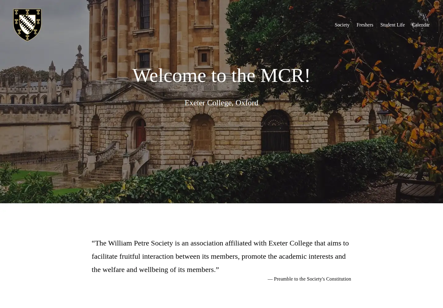 Screenshot of exetermcr.org.uk