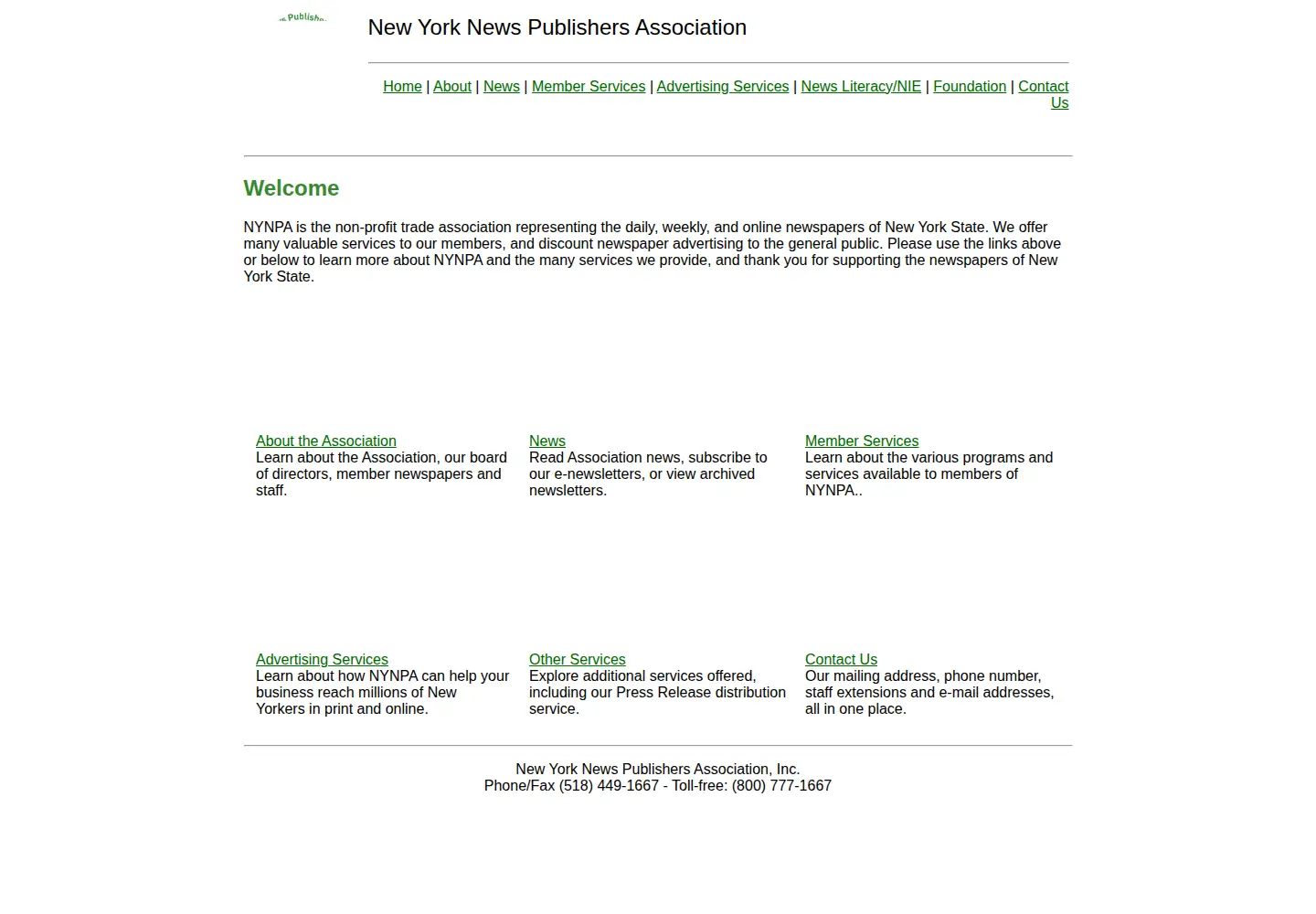 Captured homepage of nynpa.com in the current scan