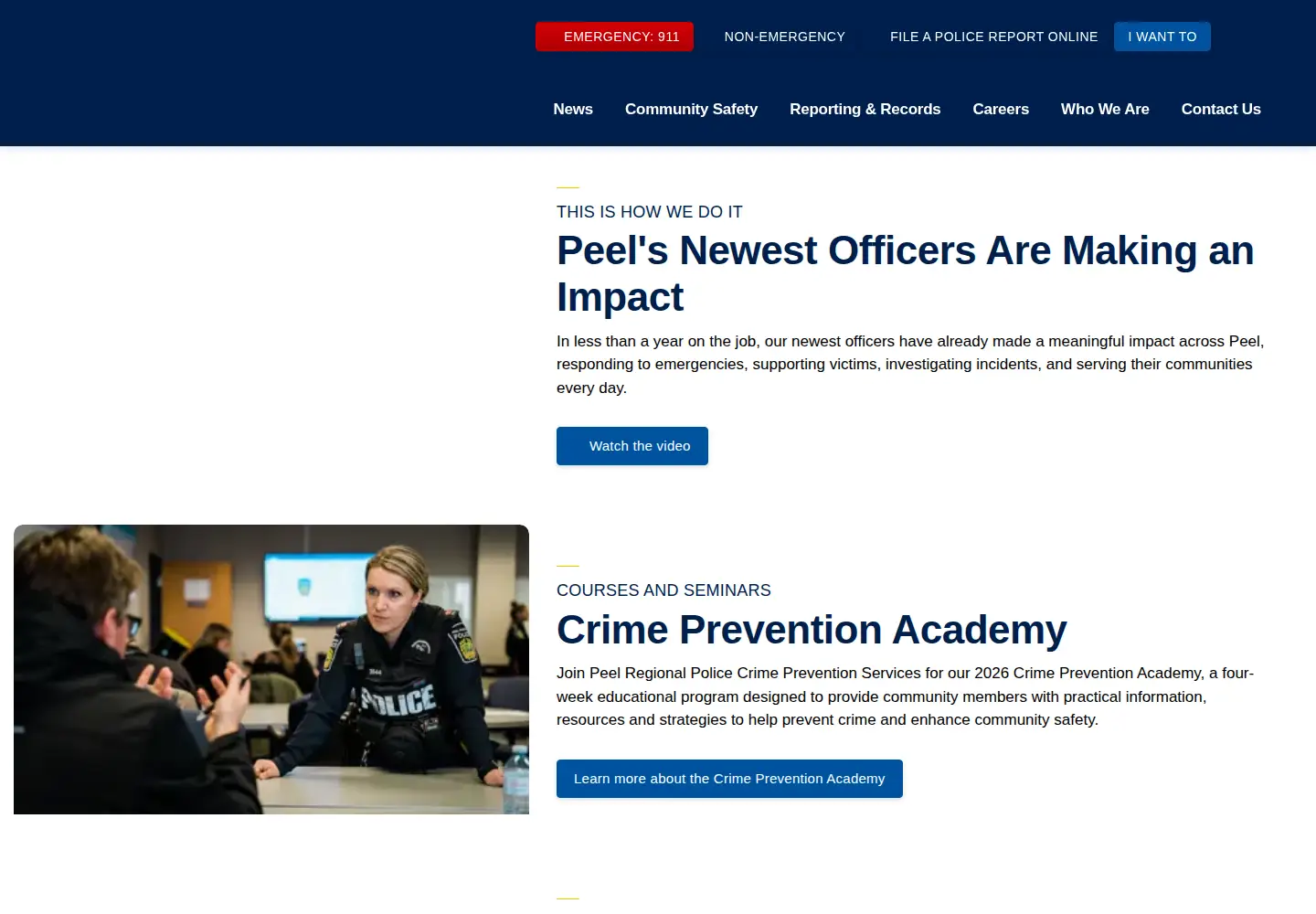 Screenshot of peelpolice.on.ca