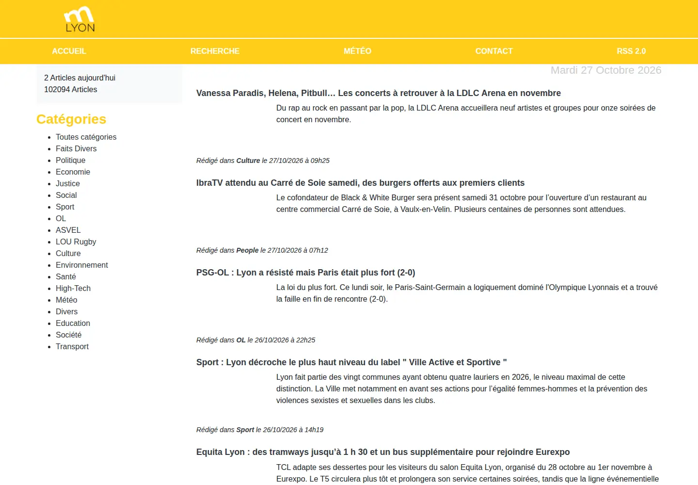 Captured homepage of mlyon.fr in the current scan