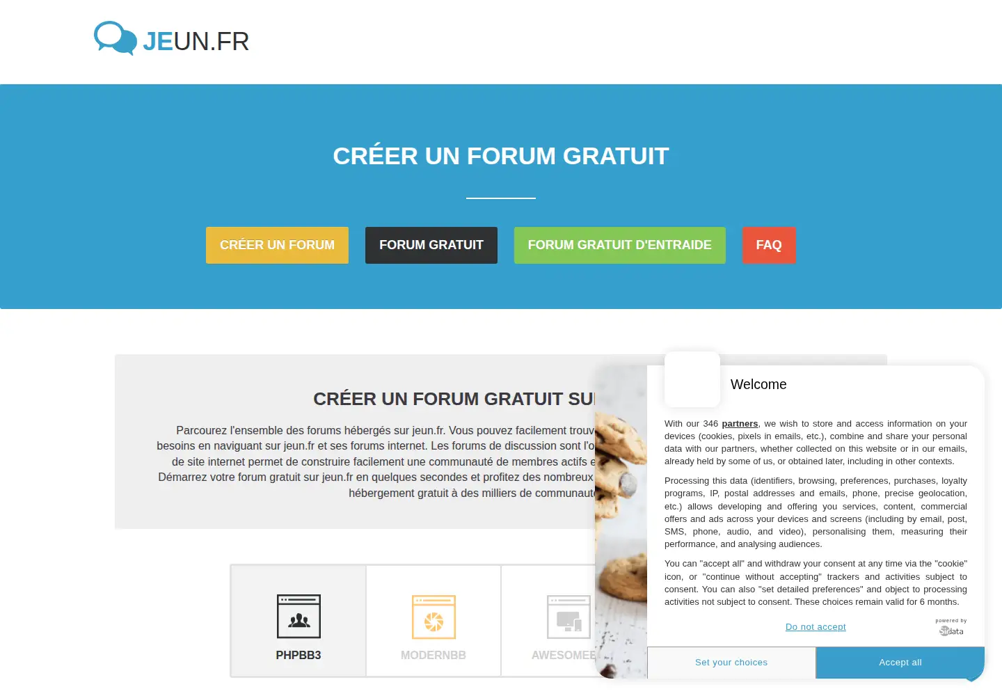 Captured homepage of jeun.fr in the current scan