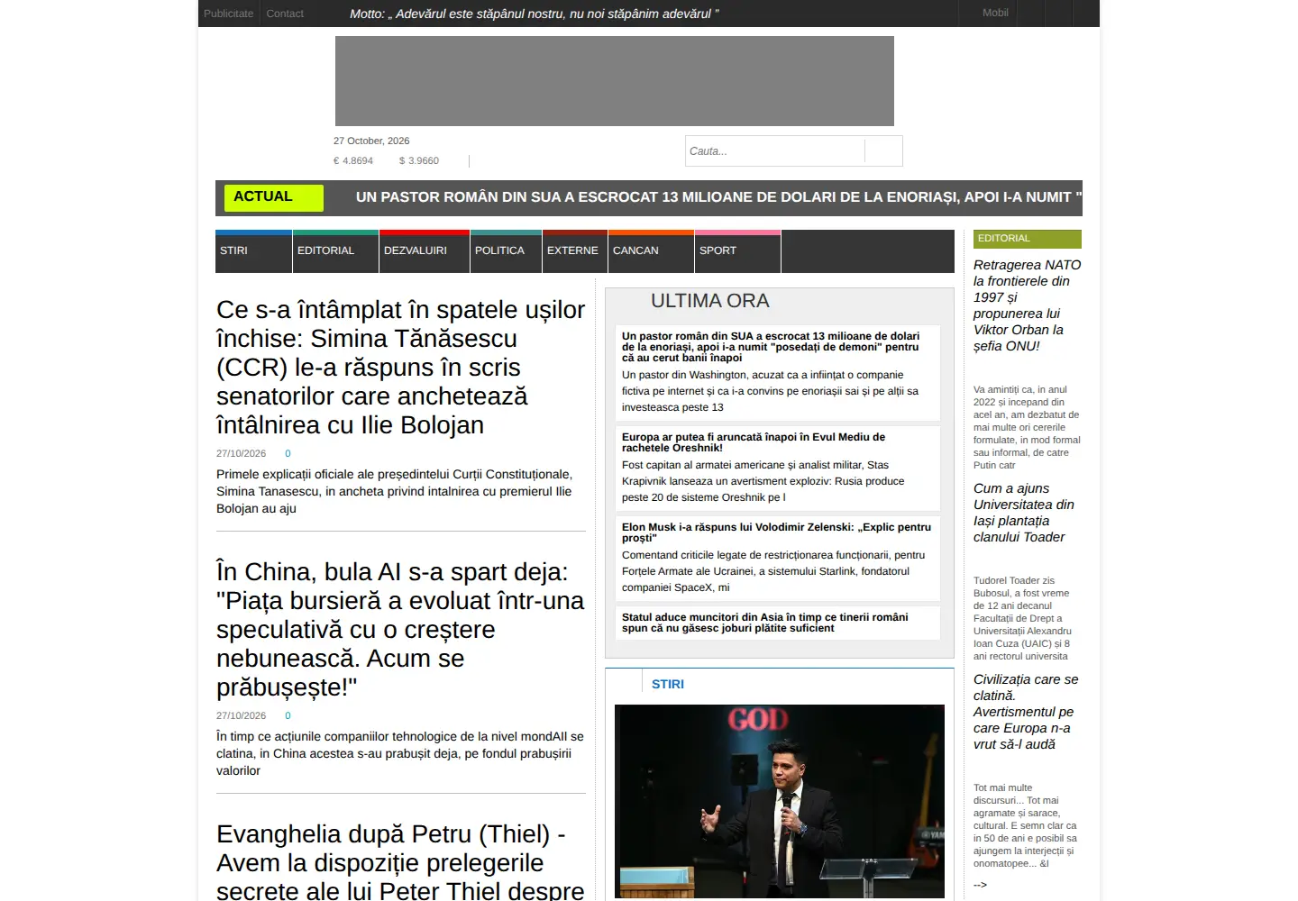Screenshot of ziuanews.ro