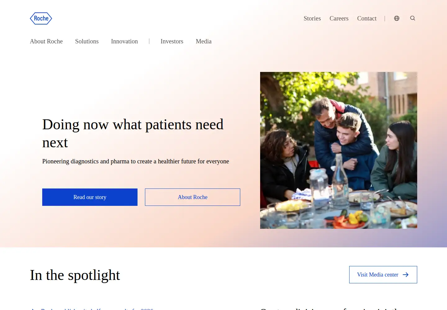 Captured homepage of roche.com in the current scan
