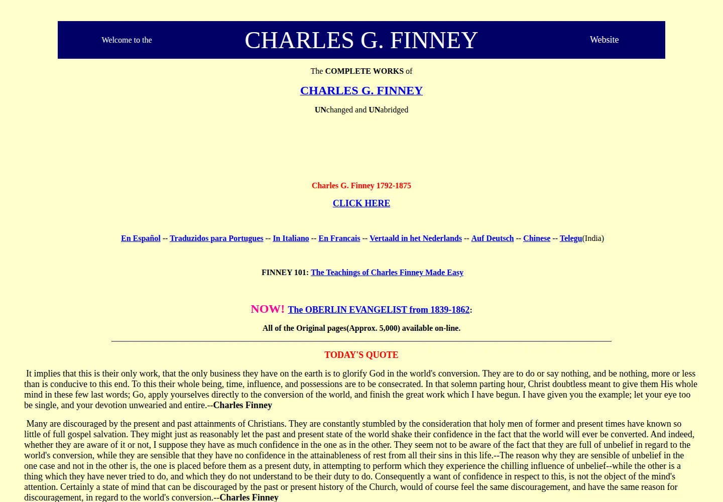 Screenshot of charlesgfinney.com