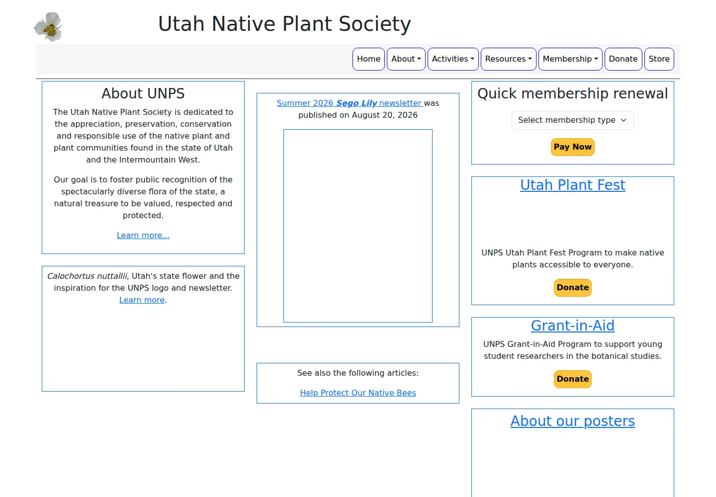 Screenshot of unps.org