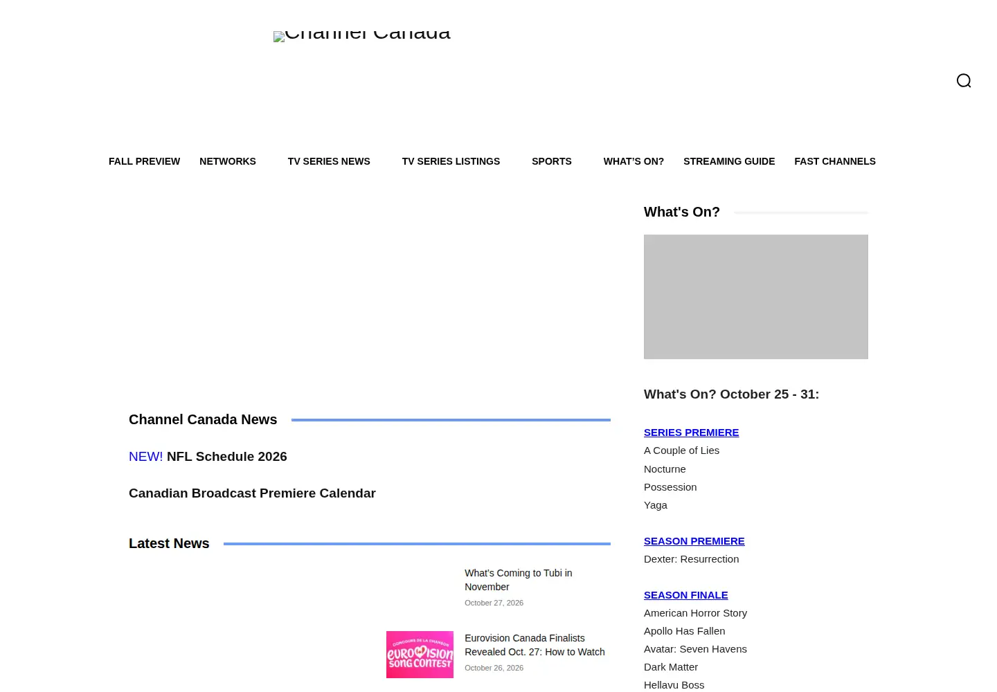 Captured homepage of channelcanada.com in the current scan
