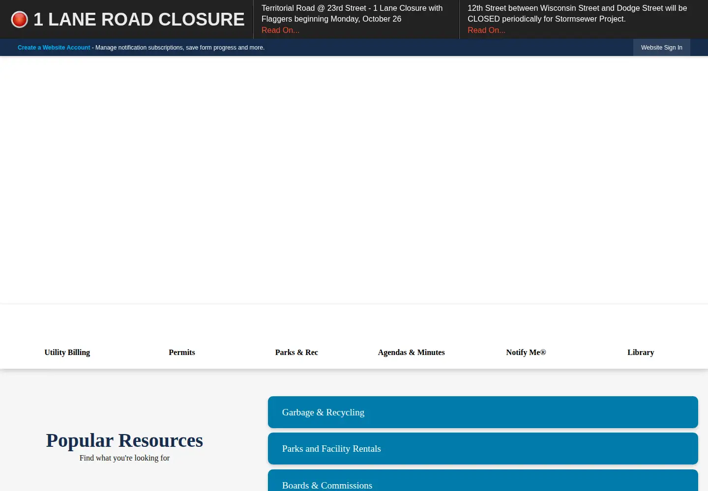 Captured homepage of leclaireiowa.gov in the current scan