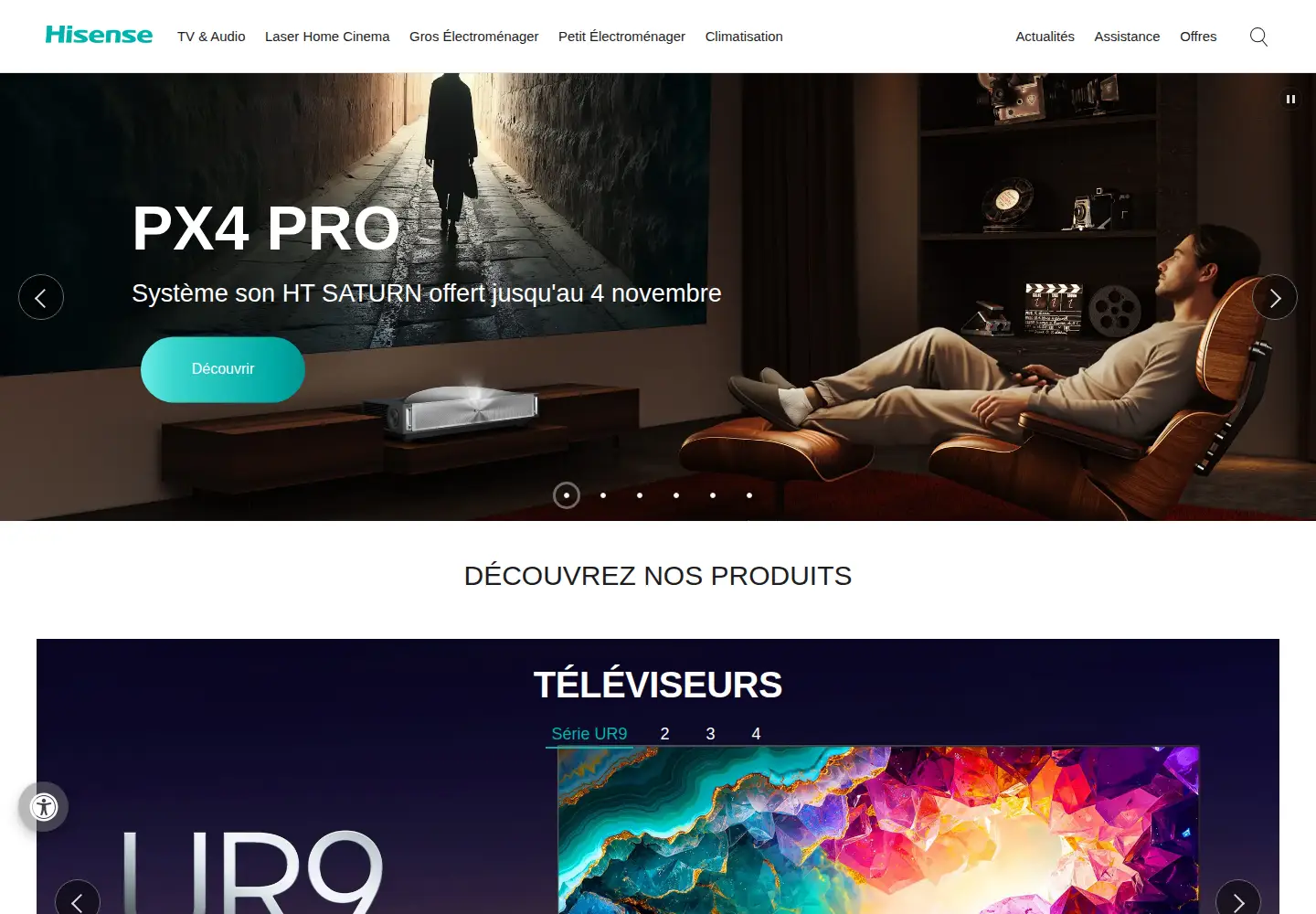 Screenshot of hisense.fr