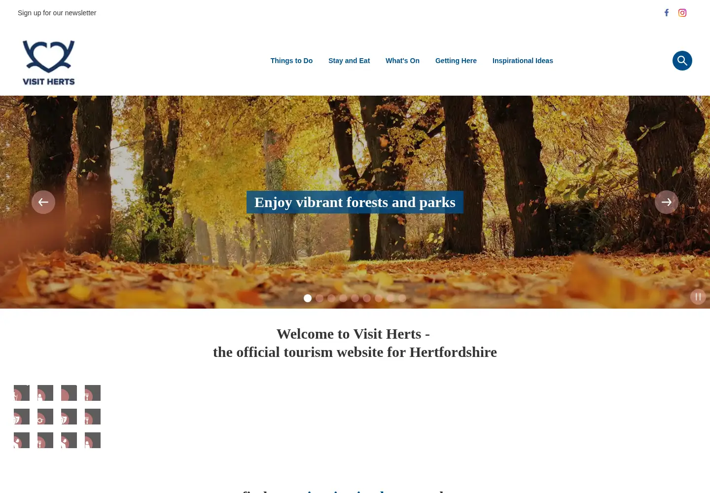 Captured homepage of visitherts.co.uk in the current scan