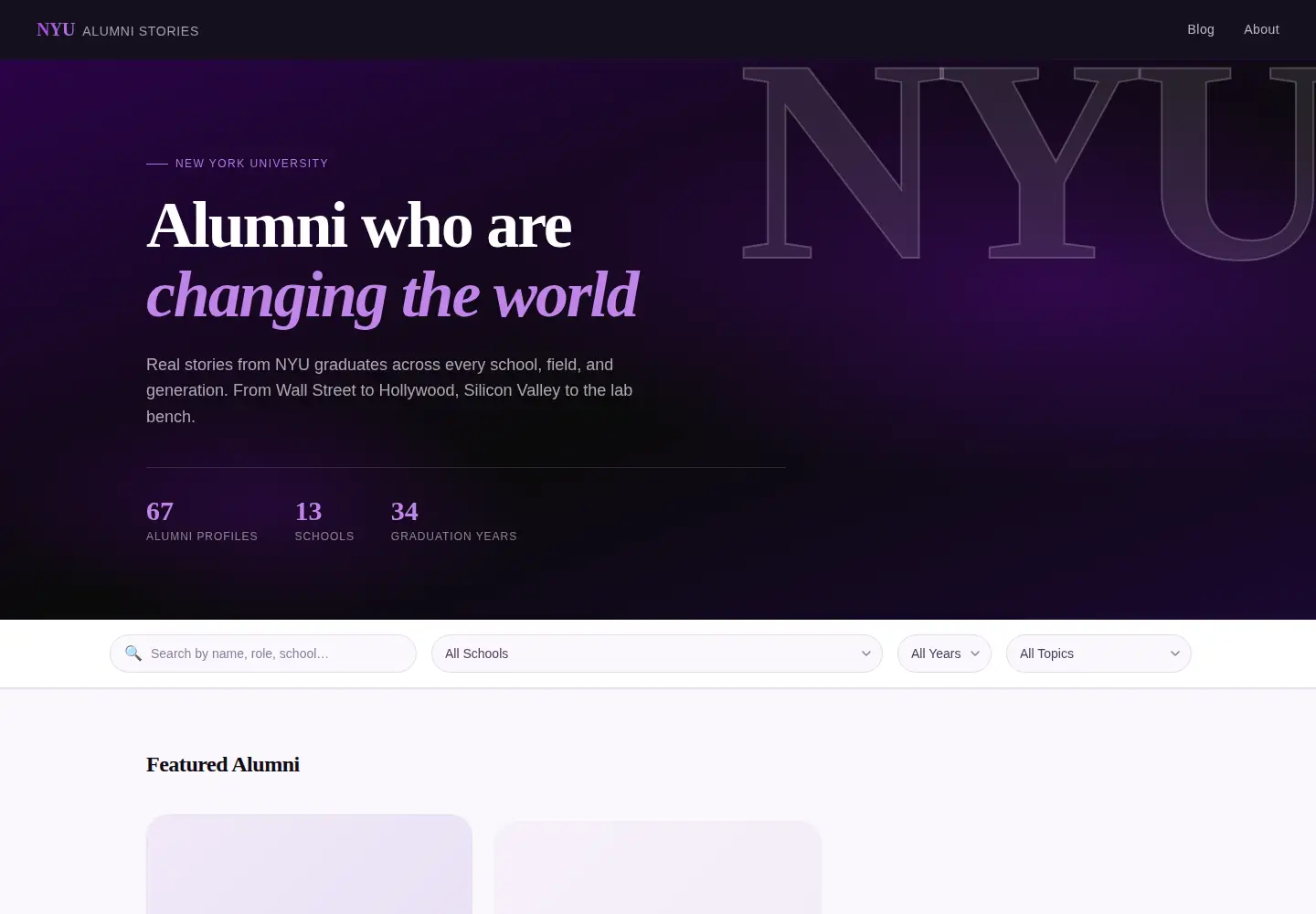 Screenshot of nyualumniblog.com