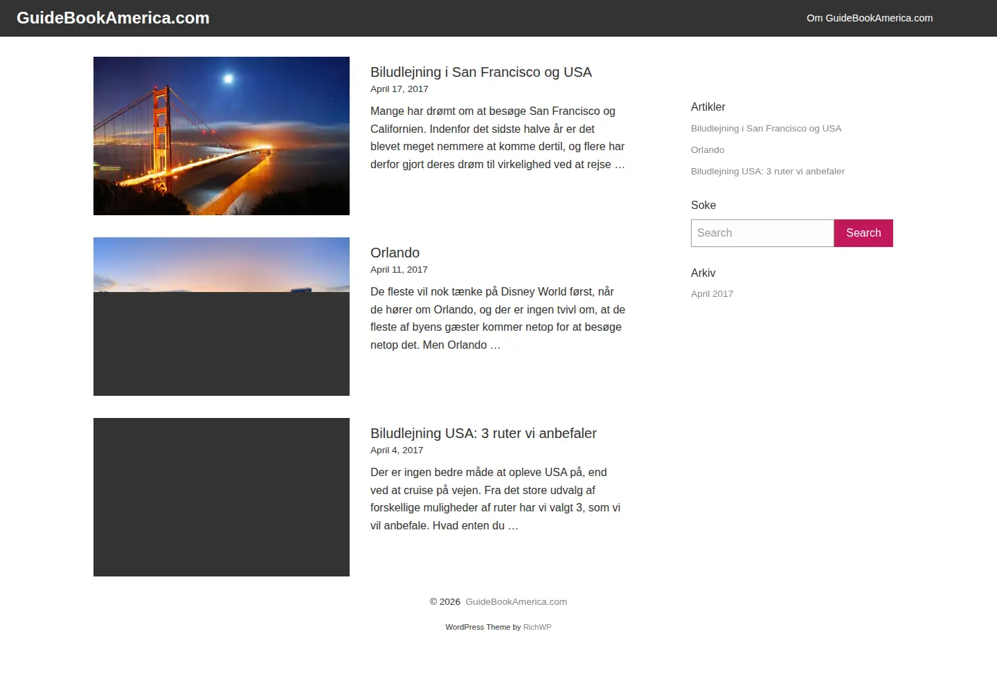 Screenshot of guidebookamerica.com