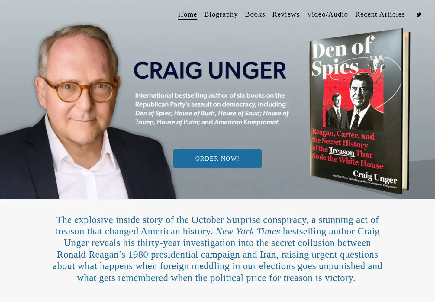 Captured homepage of craigunger.com in the current scan