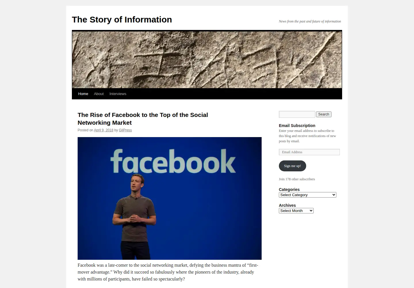 Screenshot of infostory.com