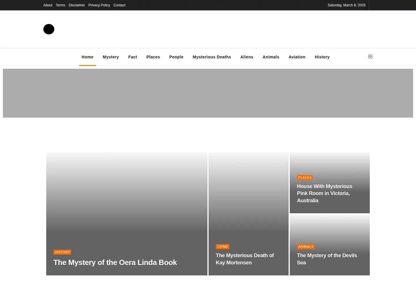 Screenshot of mysteriousfacts.com
