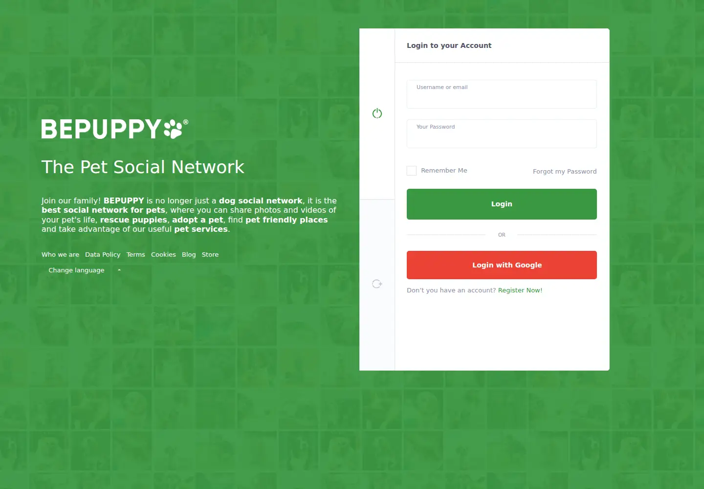 Screenshot of bepuppy.com