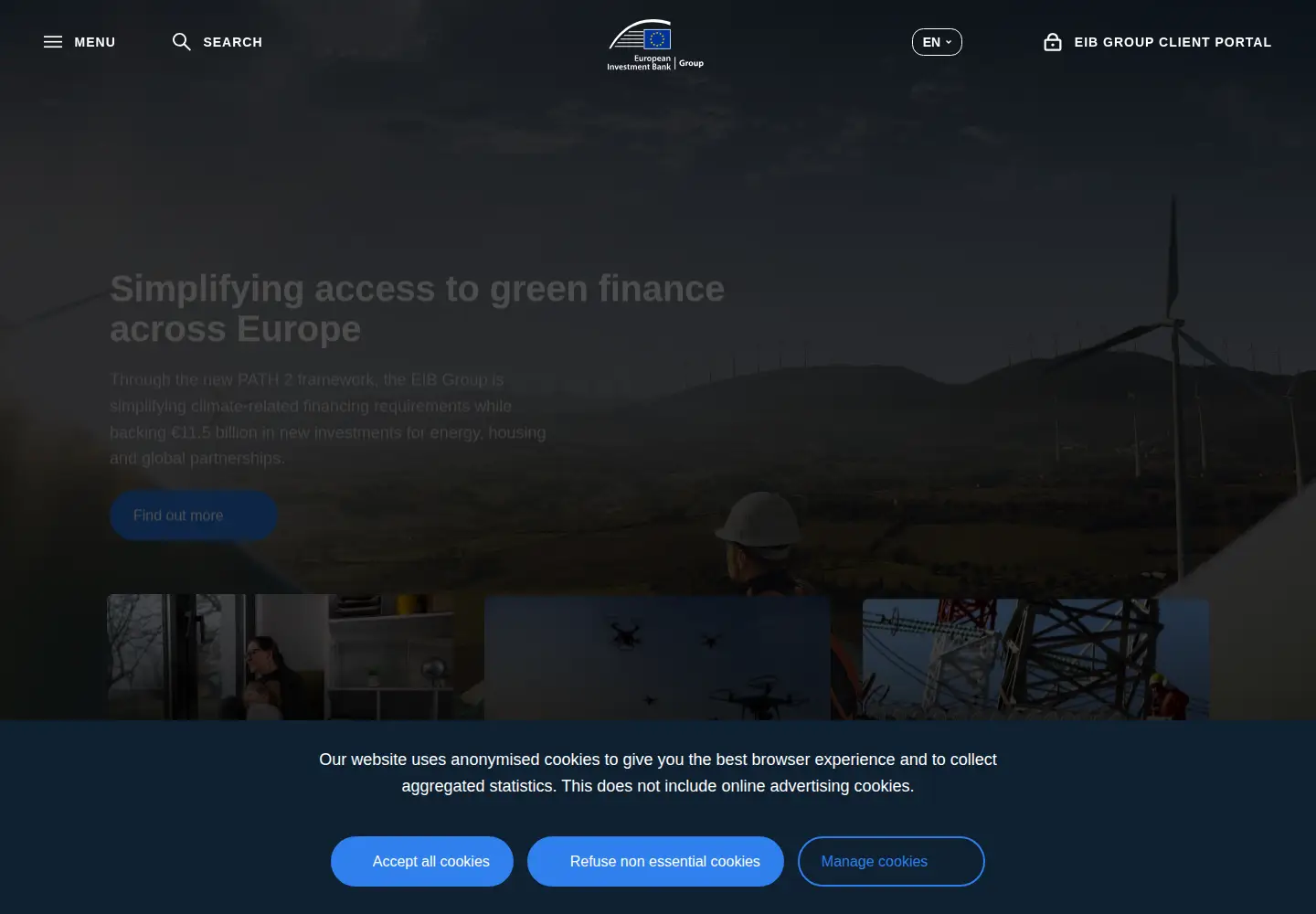Screenshot of eib.org