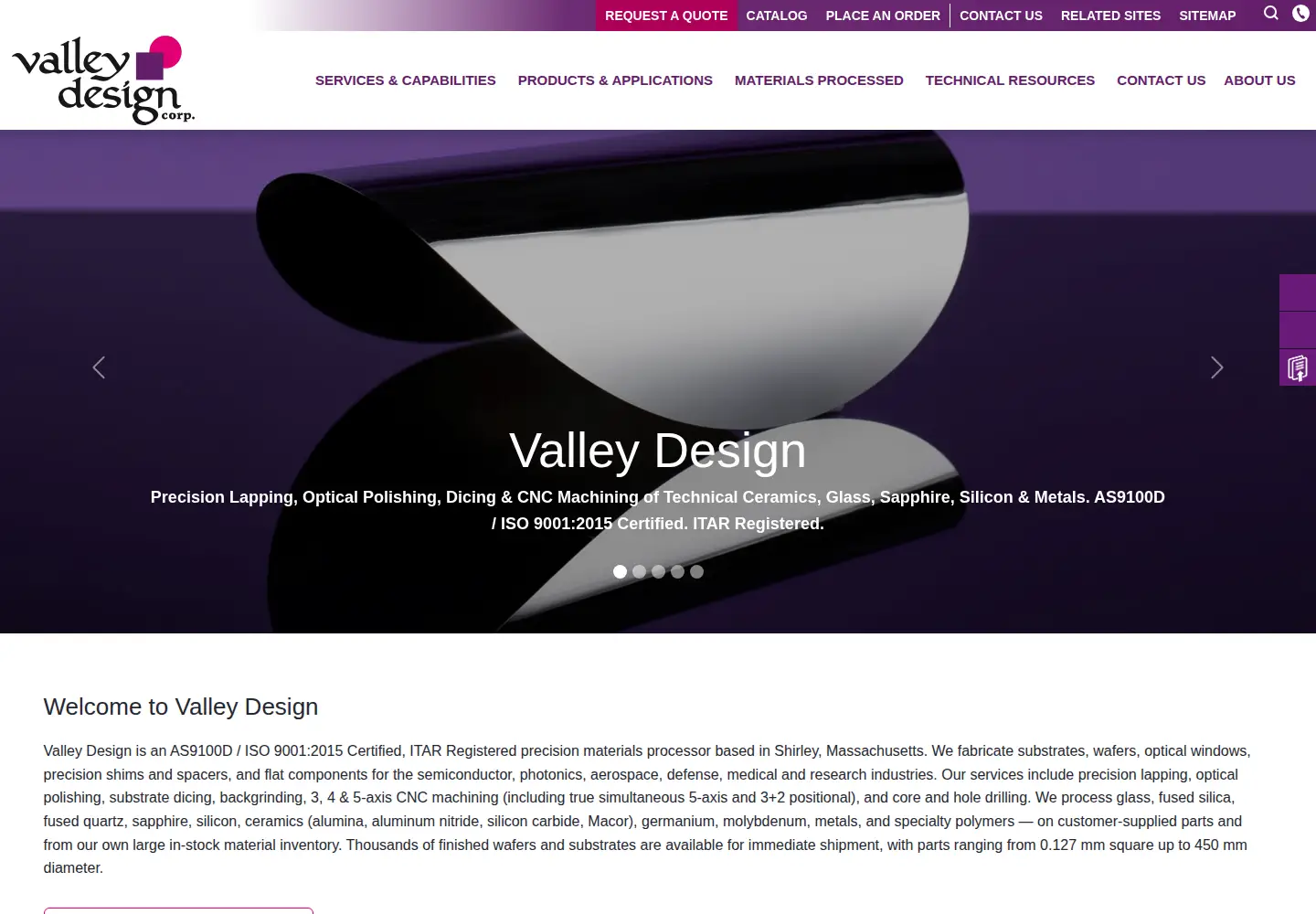 Captured homepage of valleydesign.com in the current scan