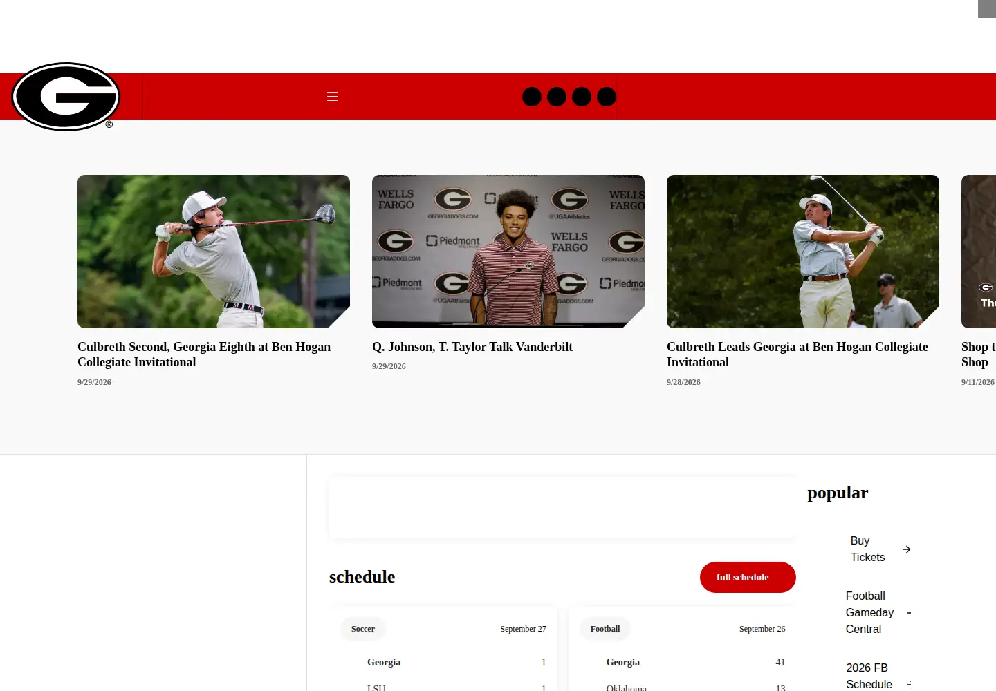 Screenshot of georgiadogs.com