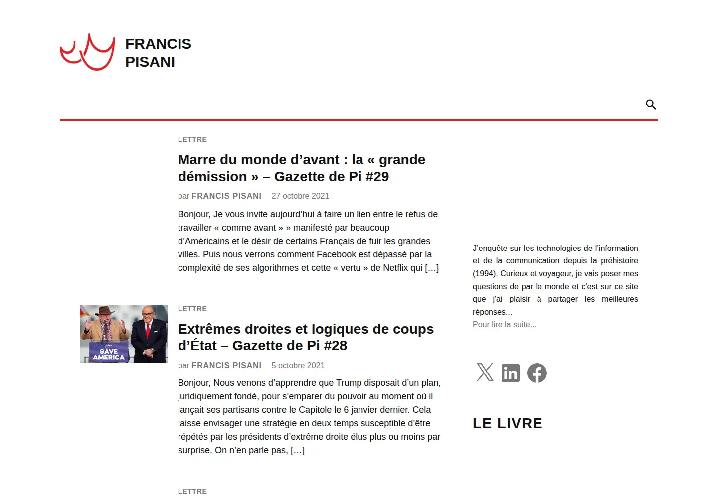Captured homepage of francispisani.net in the current scan