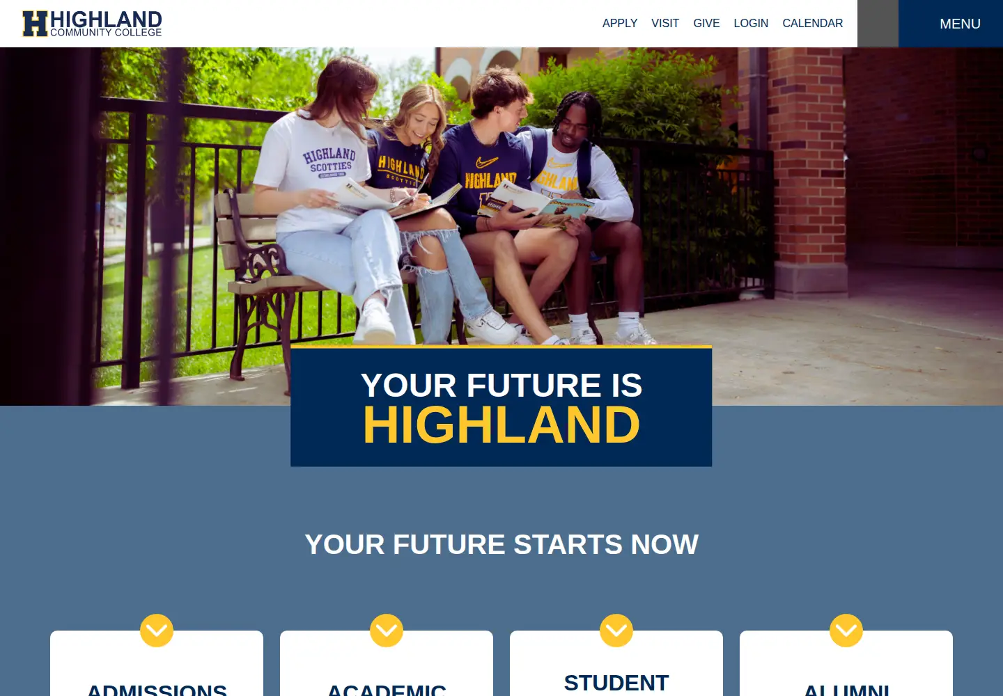 Screenshot of highlandcc.edu