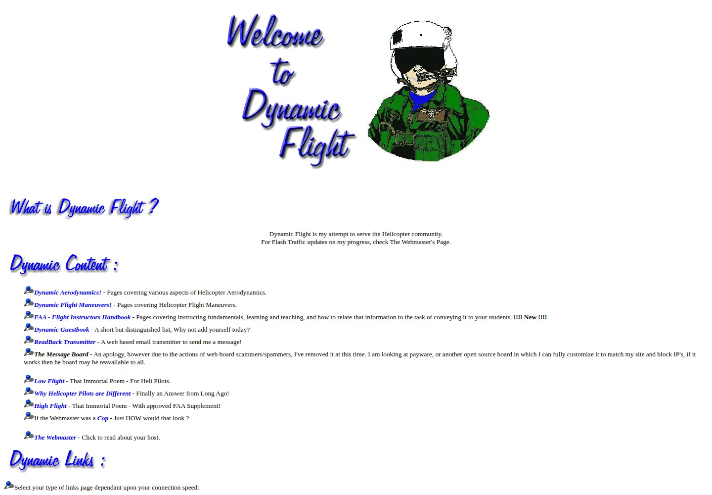 Captured homepage of dynamicflight.com in the current scan