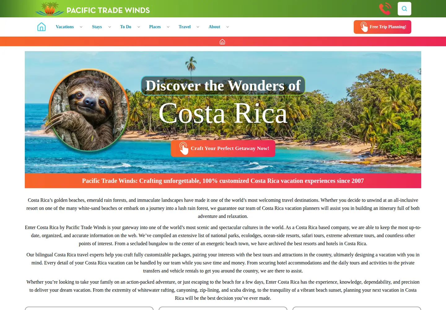 Screenshot of entercostarica.com