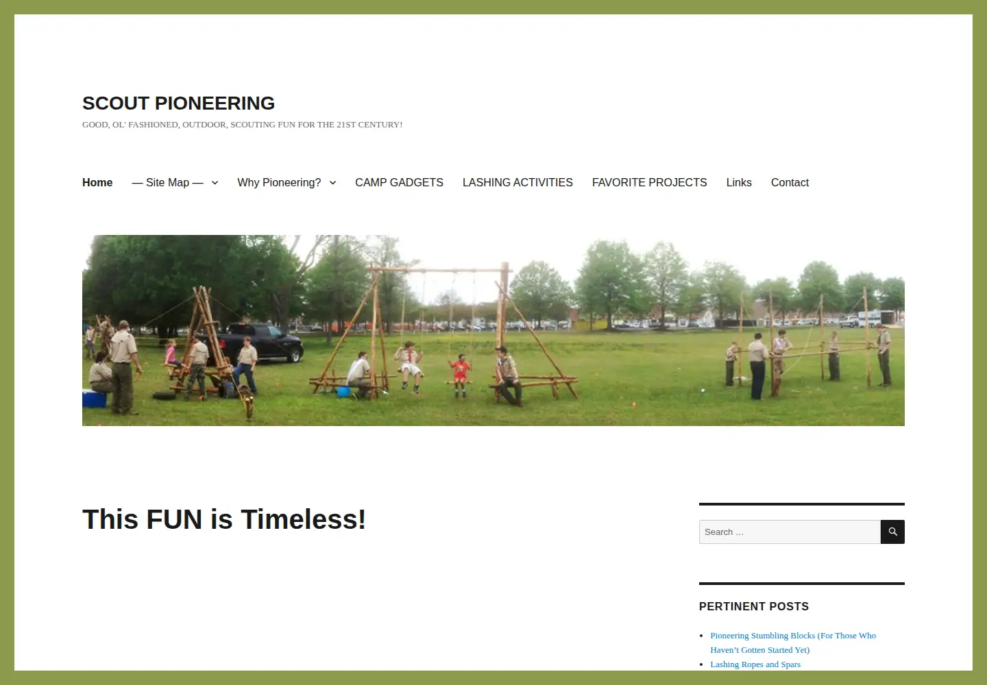 Screenshot of scoutpioneering.com
