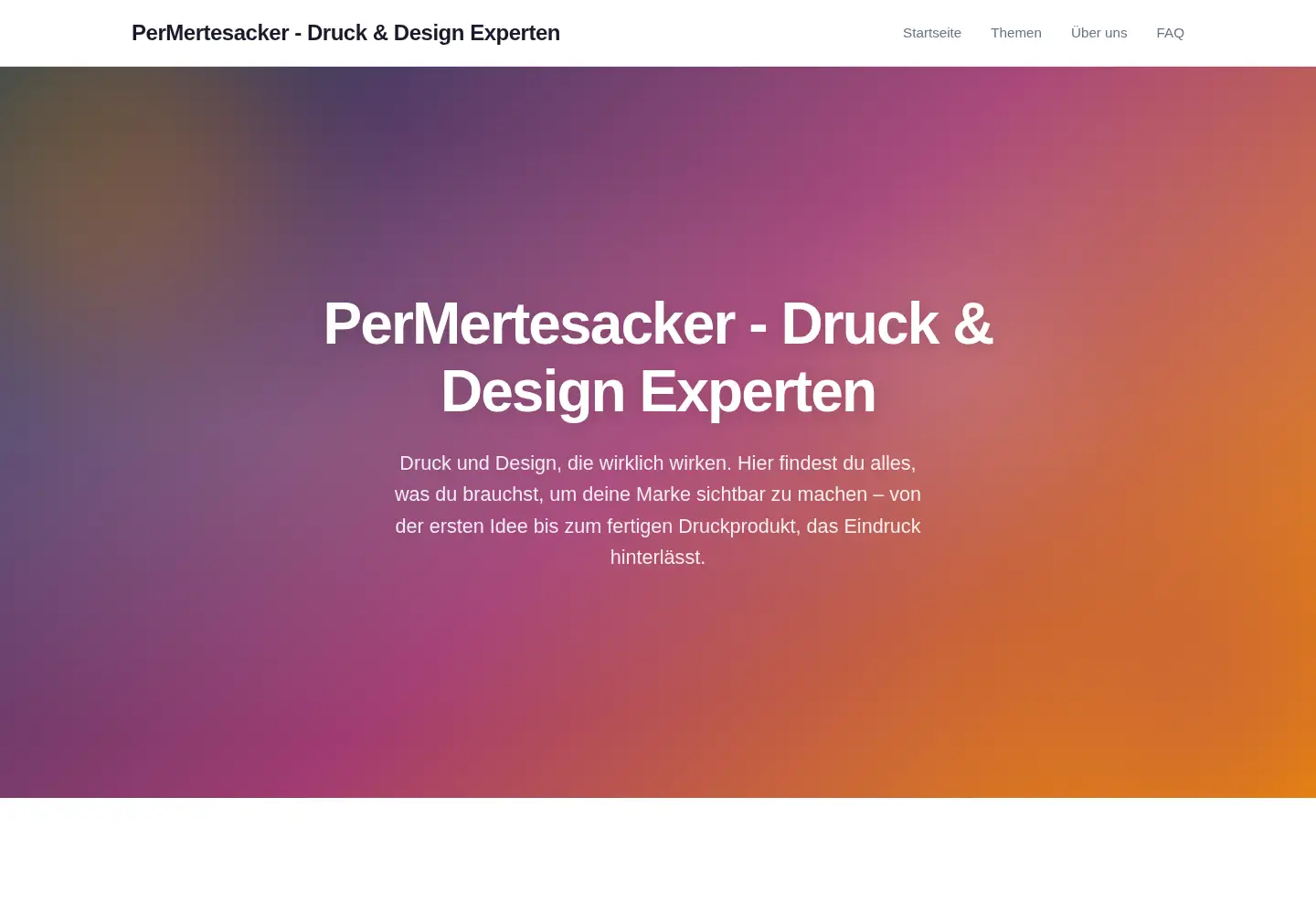 Captured homepage of permertesacker.de in the current scan