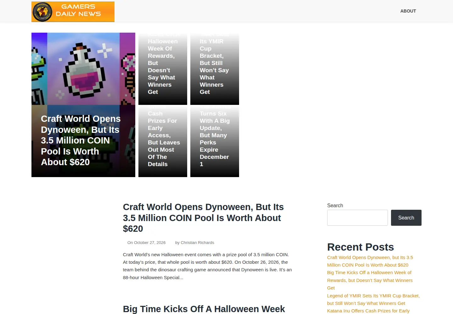 Screenshot of gamersdailynews.com