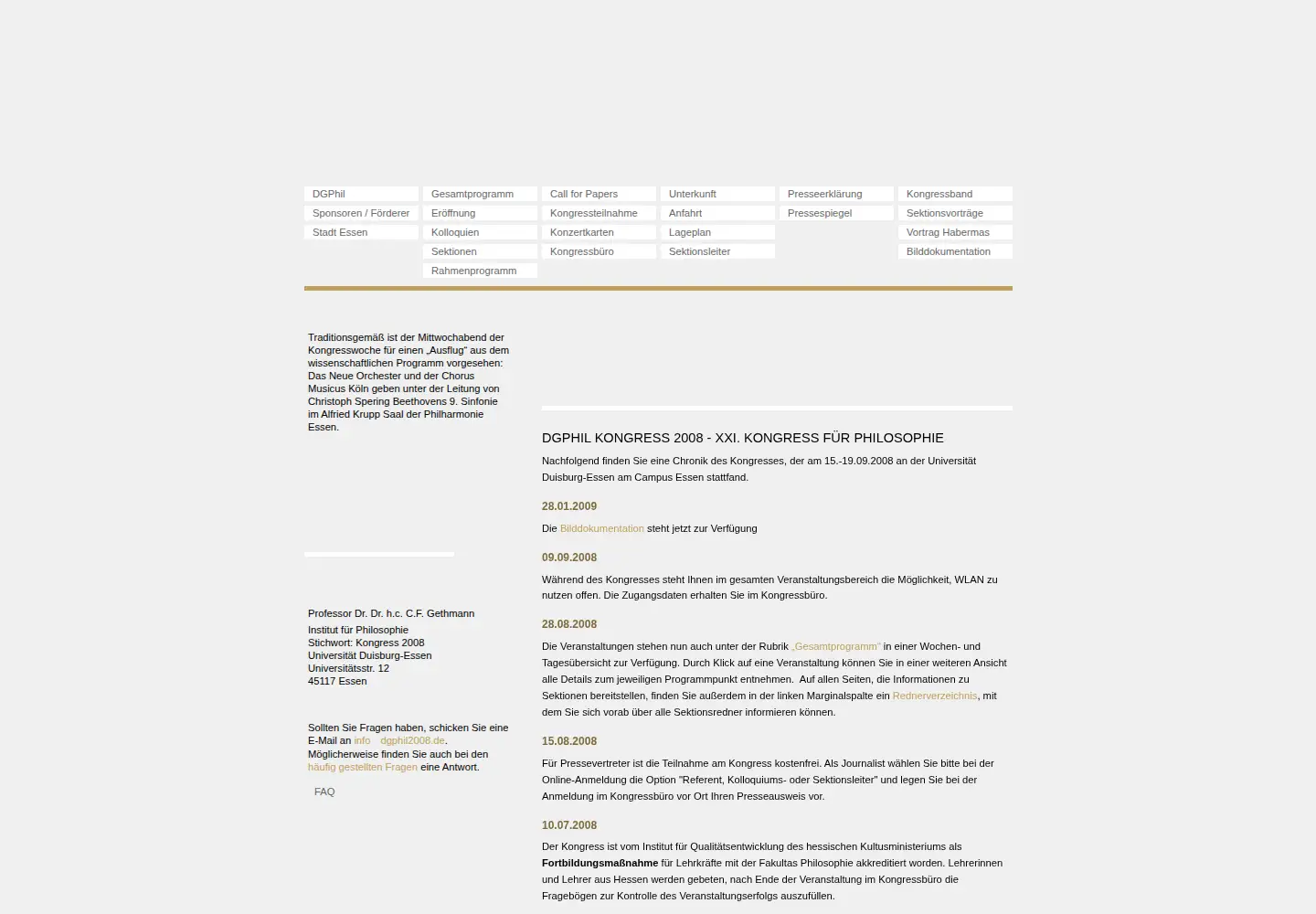 Captured homepage of dgphil2008.de in the current scan