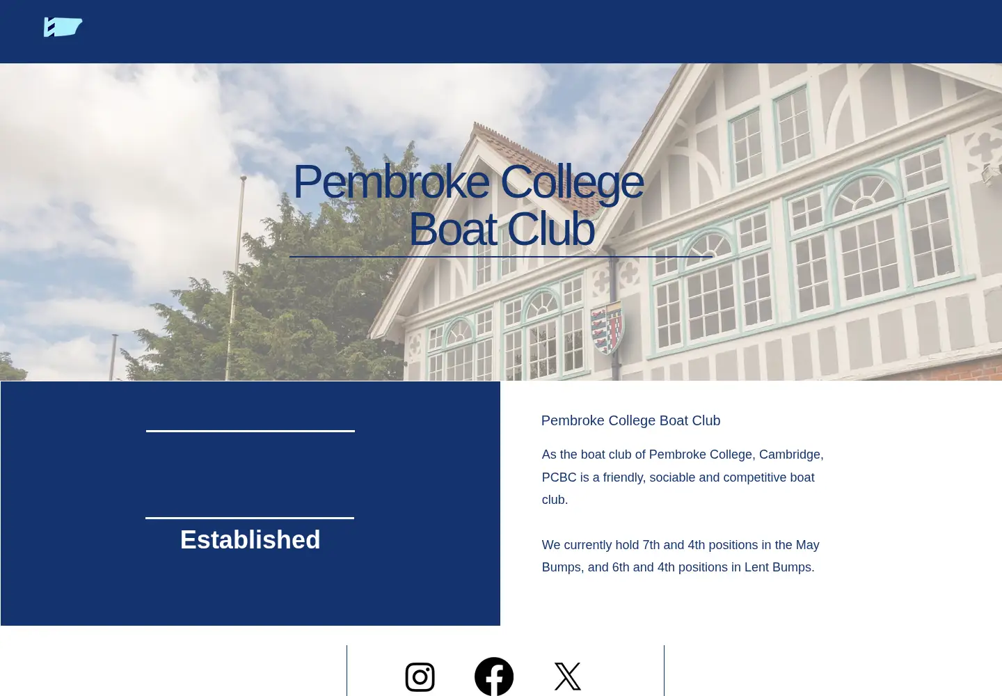 Captured homepage of pembrokecollegeboatclub.com in the current scan