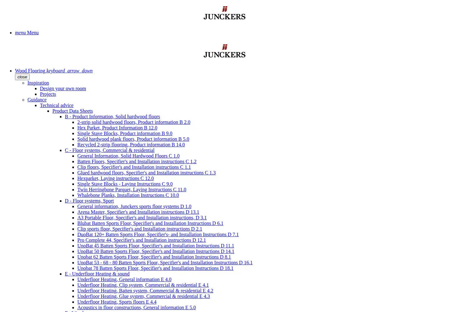 Screenshot of junckers.com