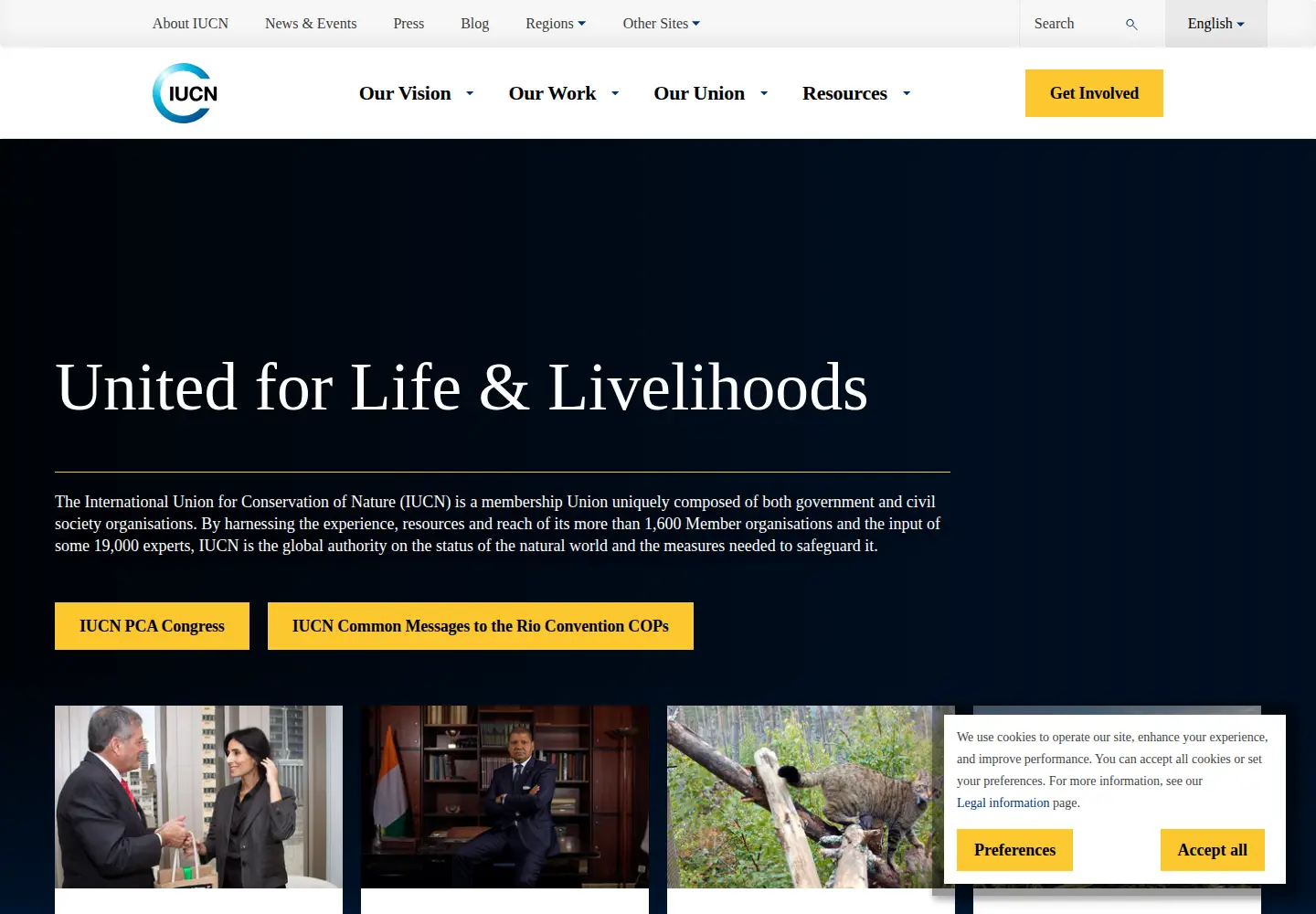 Screenshot of iucn.org