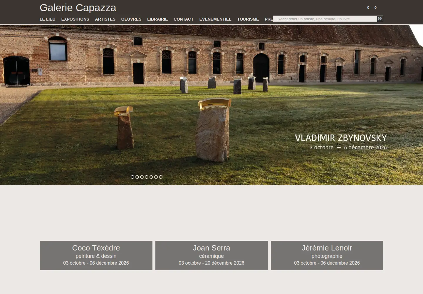 Captured homepage of galerie-capazza.com in the current scan