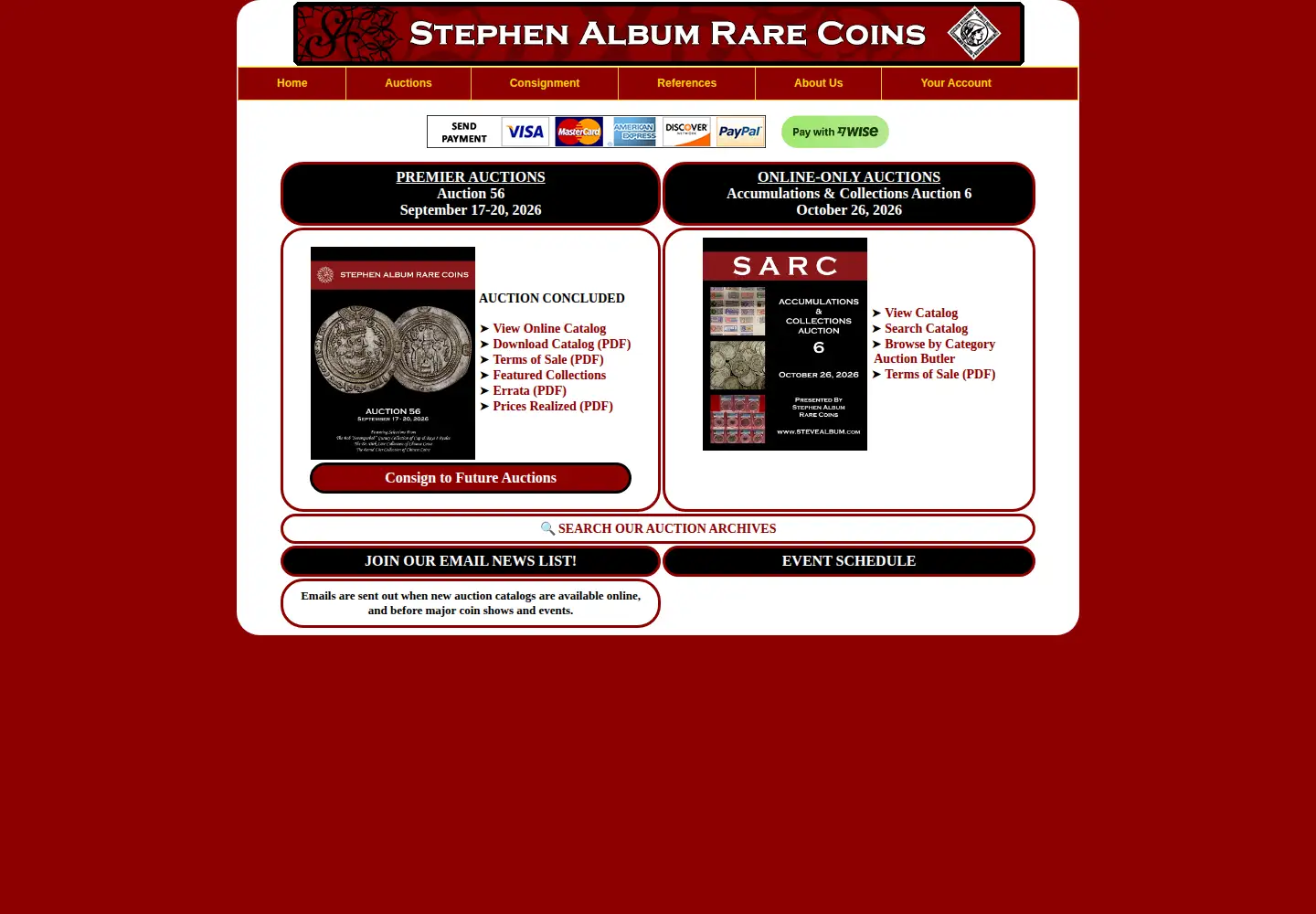 Captured homepage of stevealbum.com in the current scan