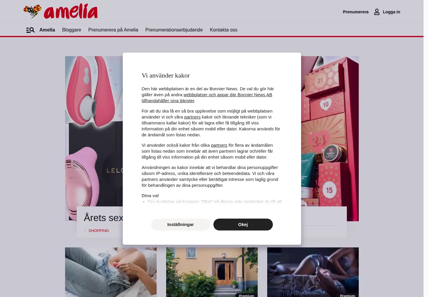 Screenshot of amelia.se
