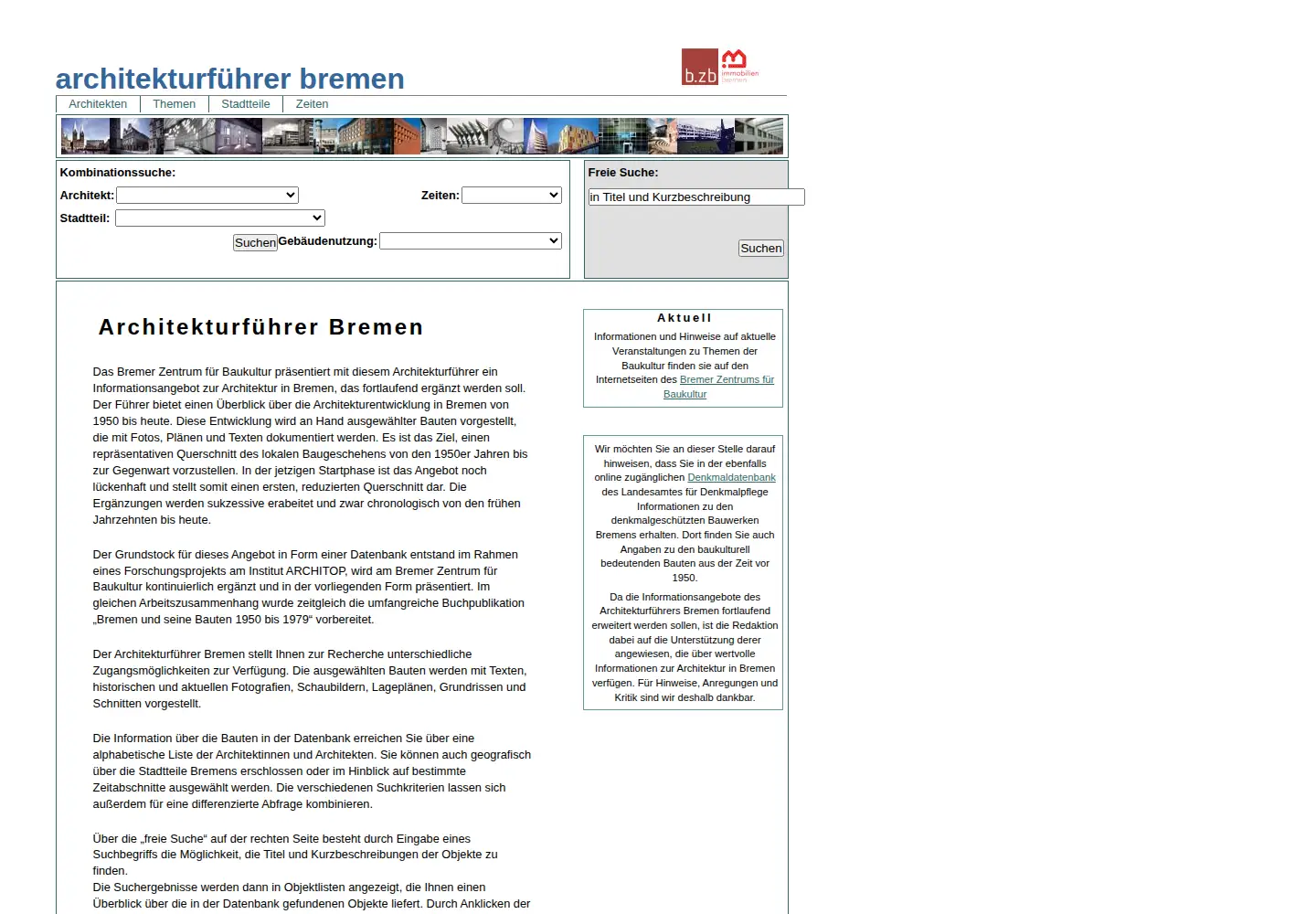 Screenshot of architekturfuehrer-bremen.de