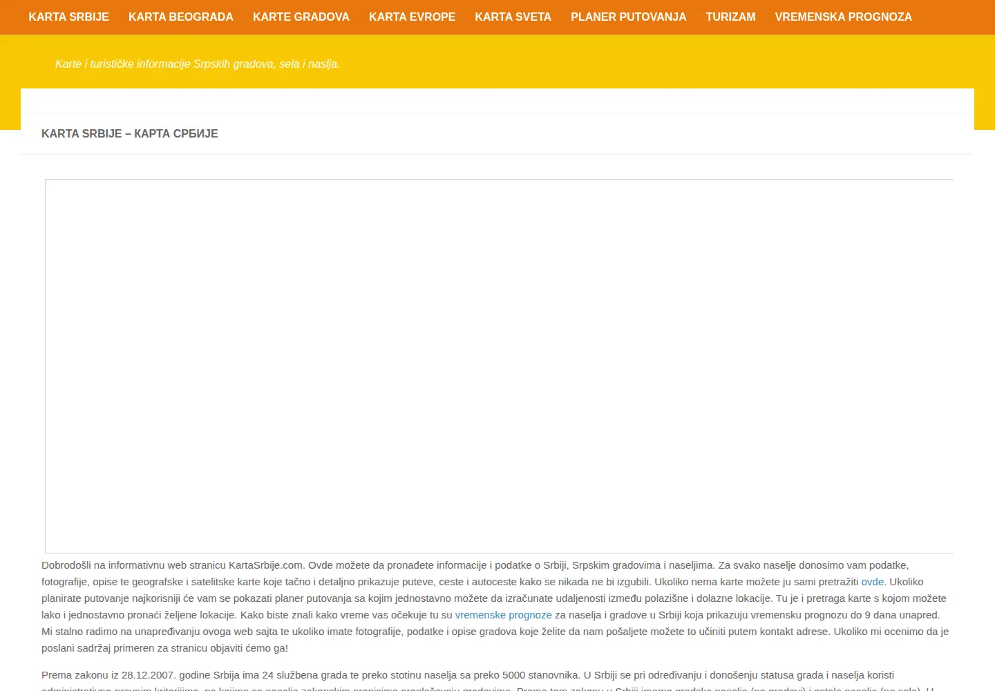 Screenshot of kartasrbije.com