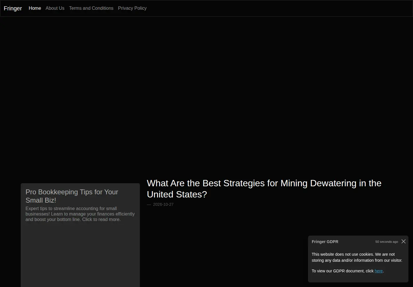 Screenshot of fringer.org