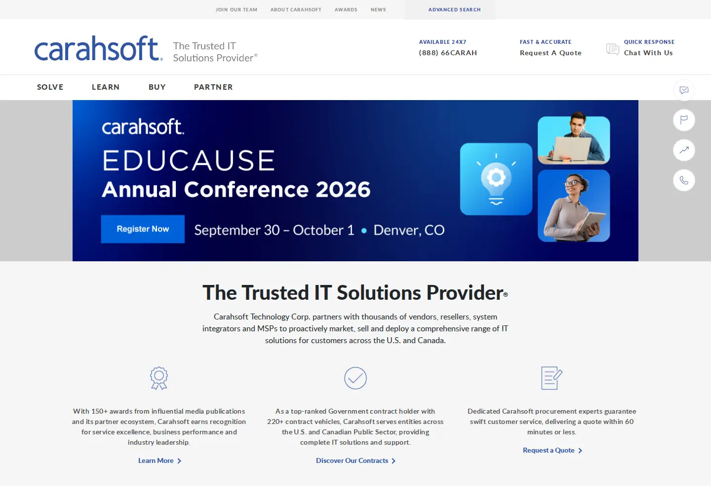 Screenshot of carahsoft.com