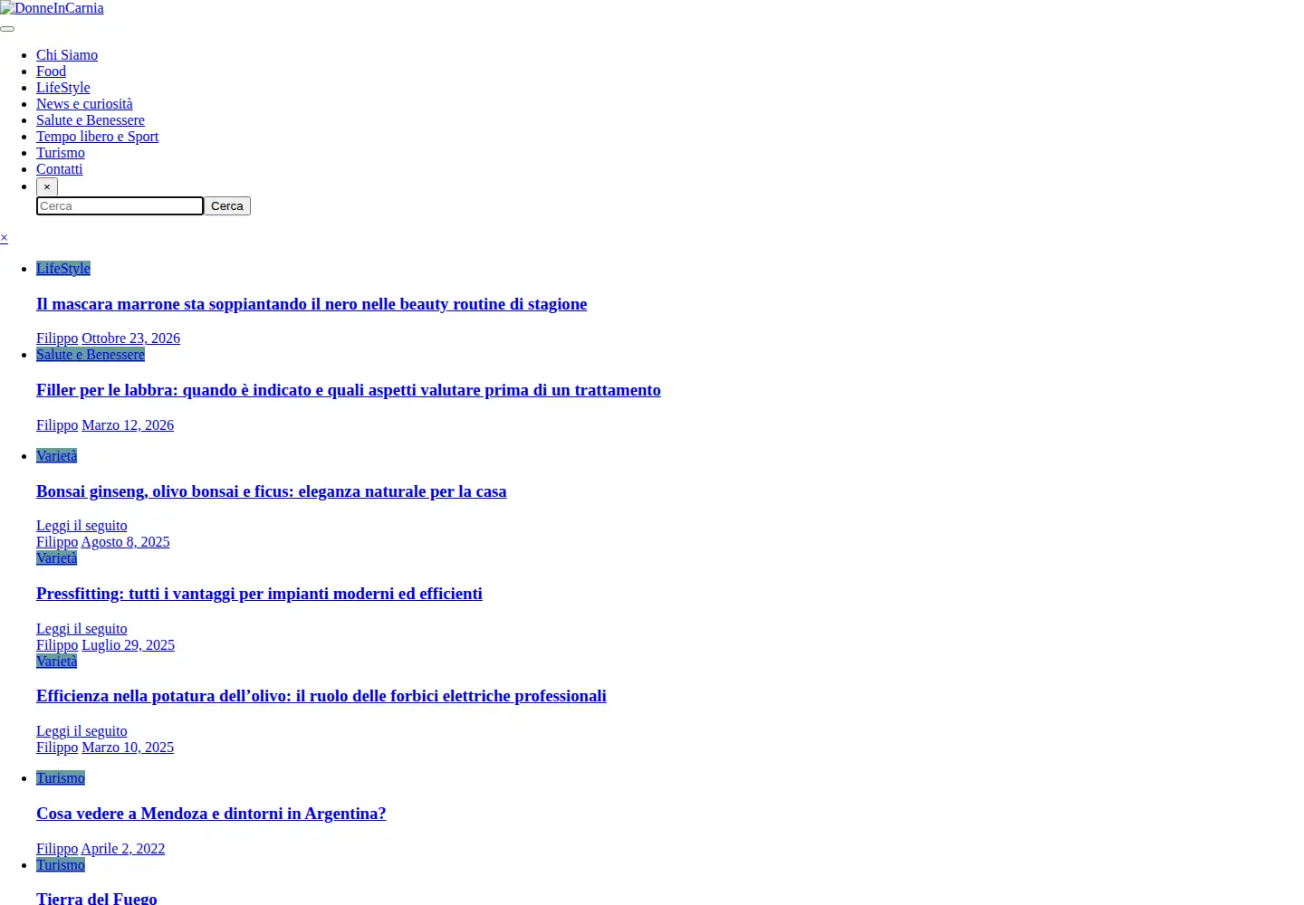Screenshot of donneincarnia.it