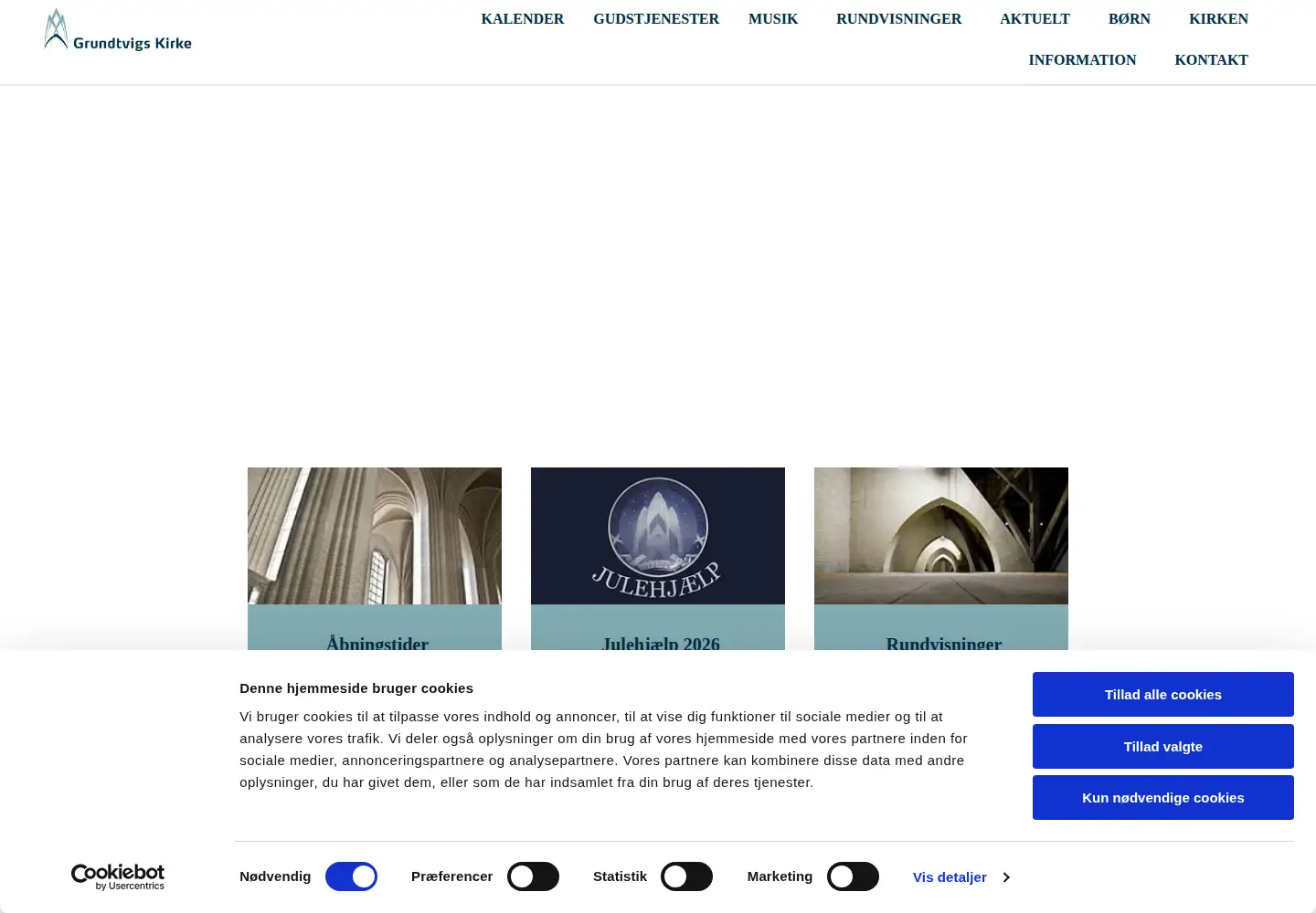 Screenshot of grundtvigskirke.dk