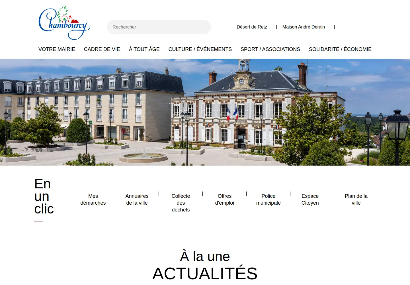 Captured homepage of chambourcy.fr in the current scan
