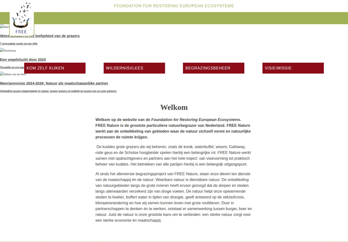 Screenshot of freenature.nl