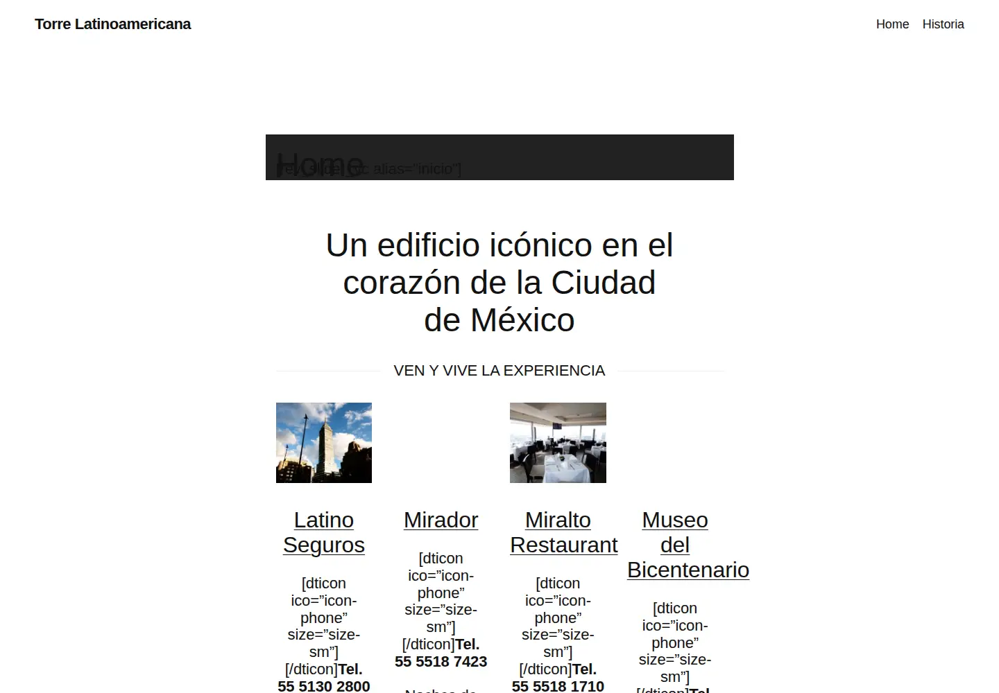 Captured homepage of torrelatinoamericana.com.mx in the current scan