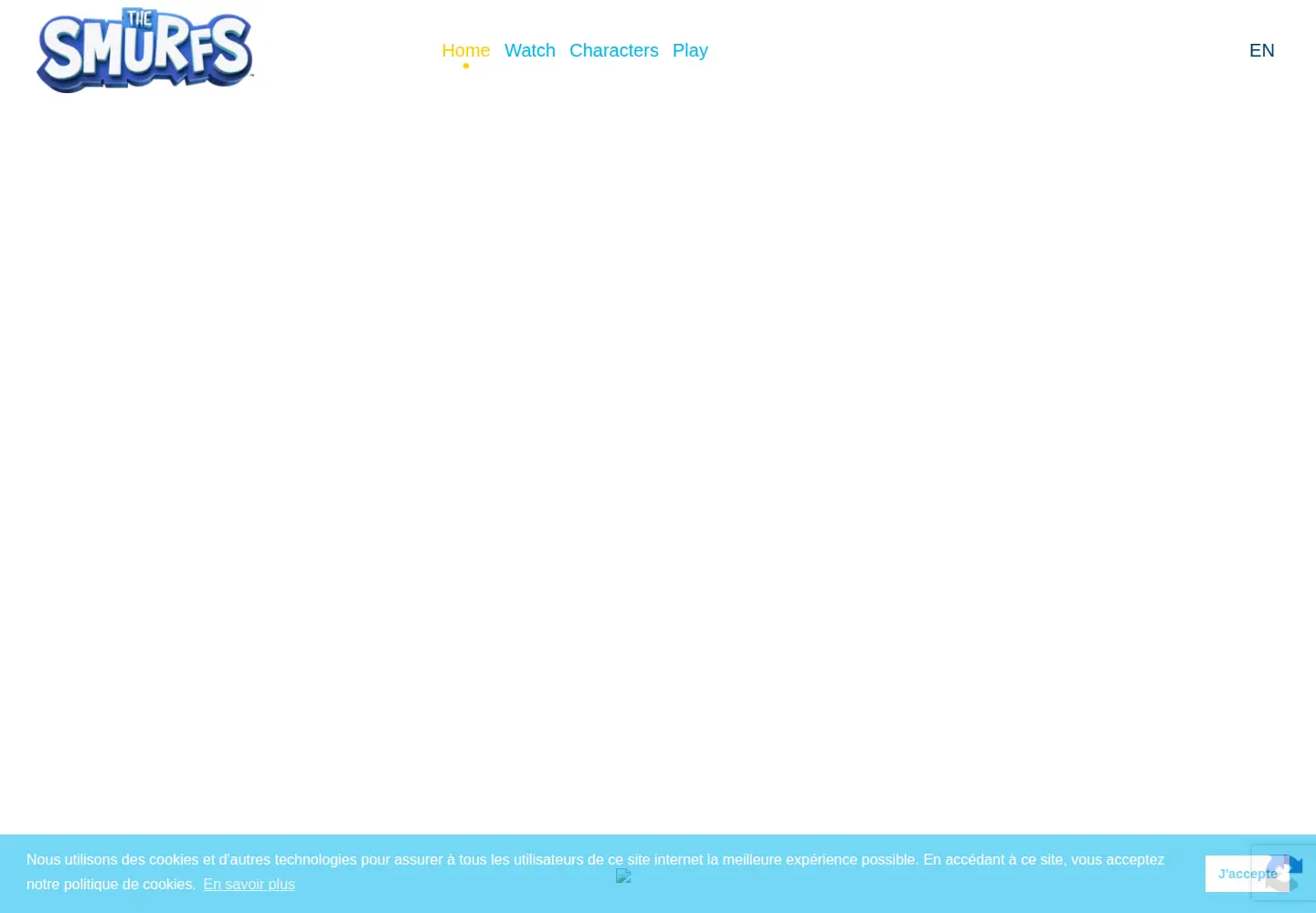 Captured homepage of smurfs.com in the current scan