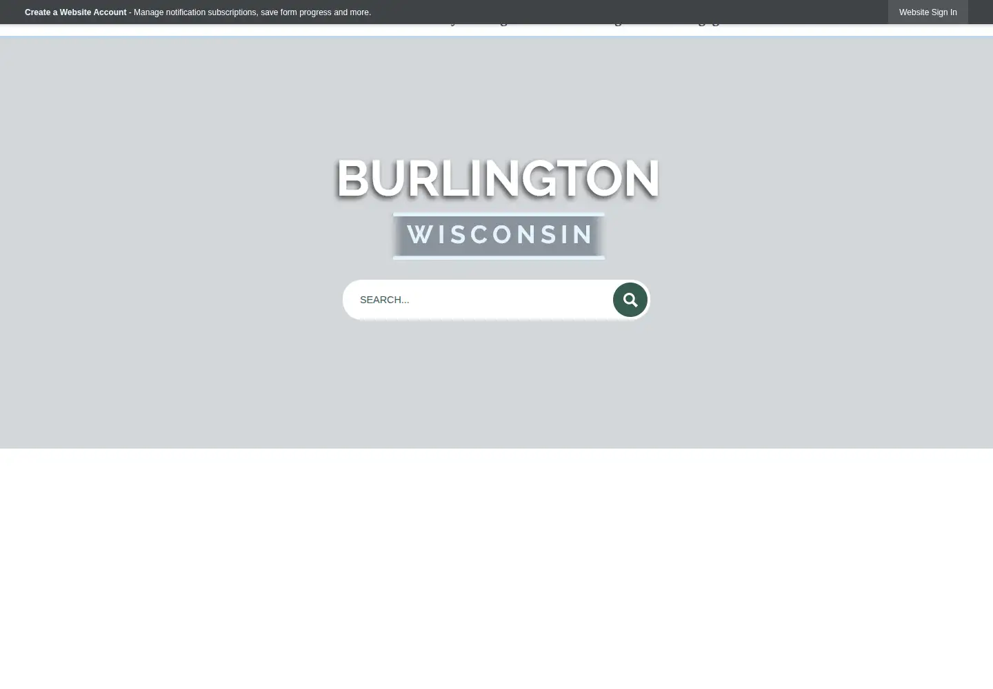 Captured homepage of burlington-wi.gov in the current scan
