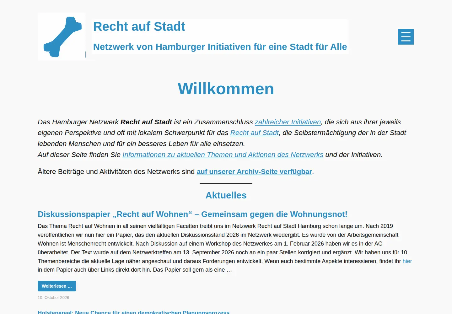 Screenshot of rechtaufstadt.net